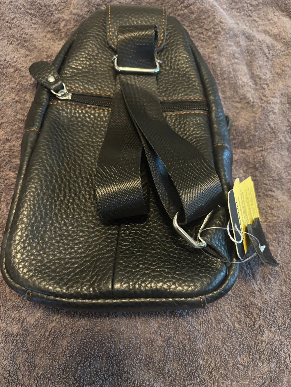 Black Pebbled Leather Women's Satchel Crossbody